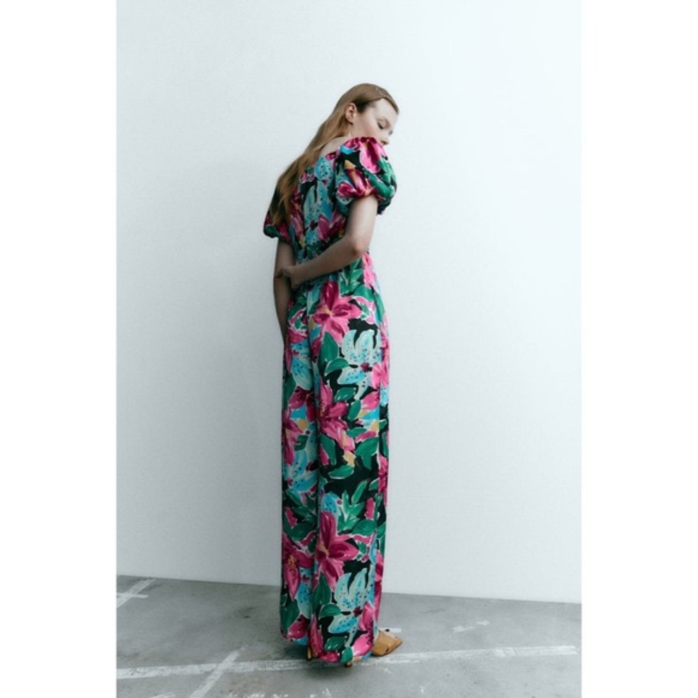 Zara | Colouful Floral Print Jumpsuit Bloggers Favourite - Picture 9 of 9